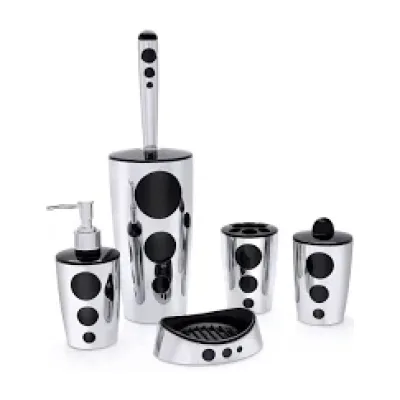 Flora – Silvery Bathroom Set – 5 pcs
