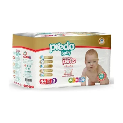 Predo – Baby Premium Pants, Size 3 (Midi, 4–9 kg) – 44 pcs