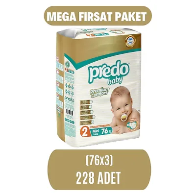 Predo – Baby Premium Comfort, Size 2 (Mini, 3–6 kg) – 76 pcs